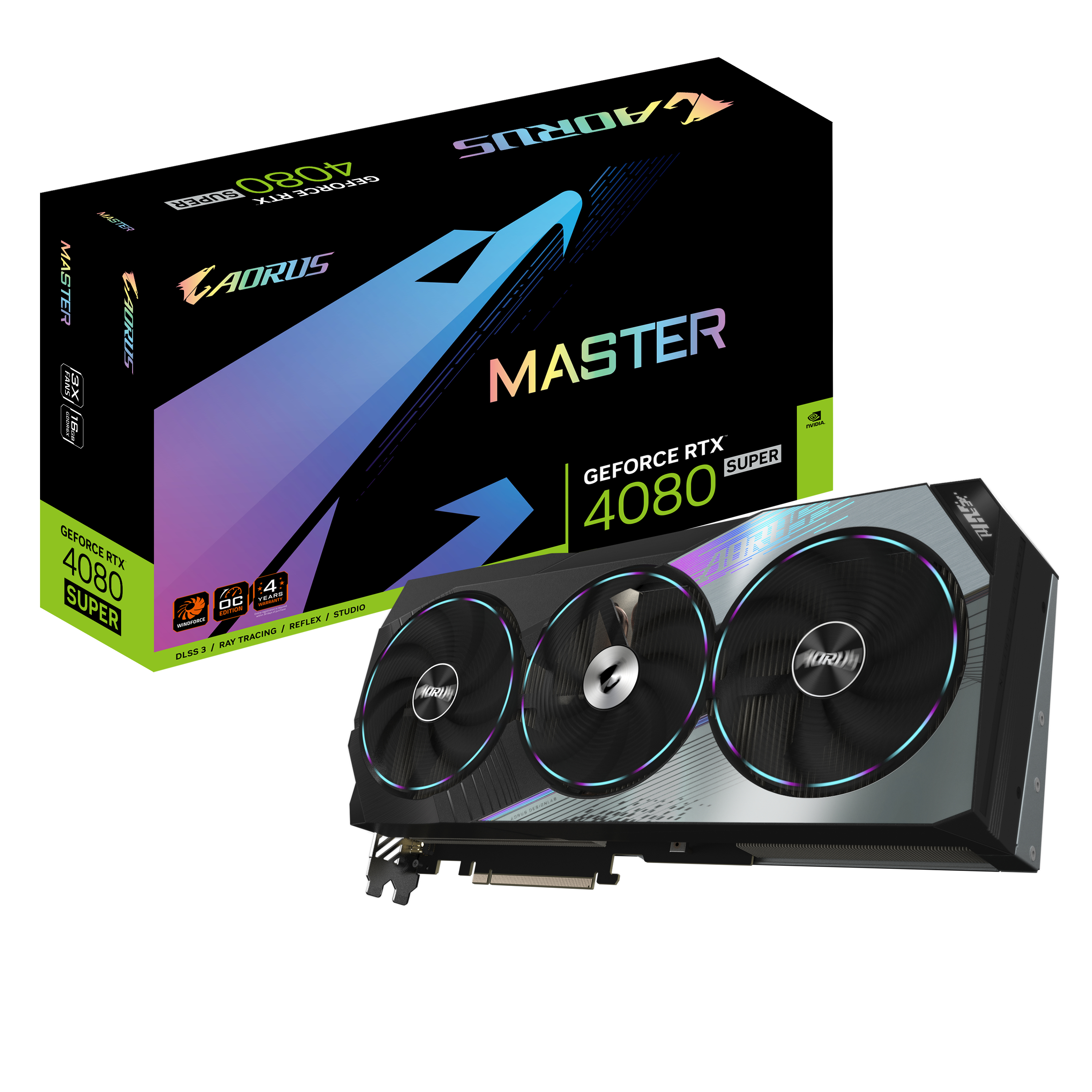 Bekijk afbeelding 1 van Gigabyte AORUS RTX4080 Super MASTER 16GB/3xDP/HDMI